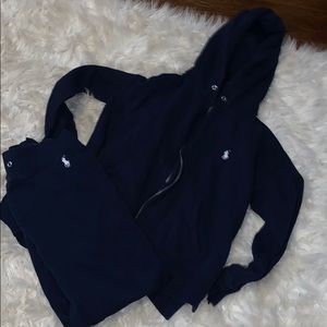 navy blue polo jogging suit